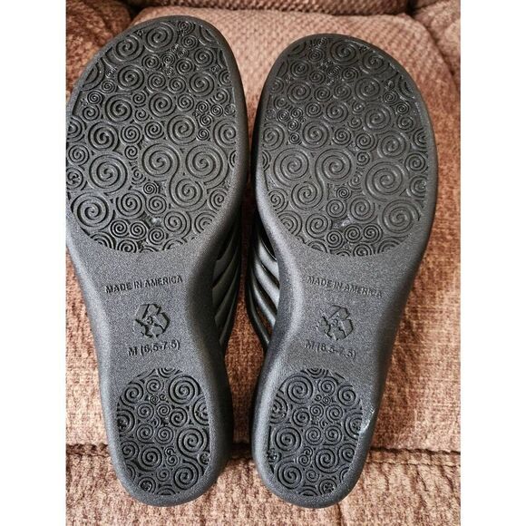 NWOT Okabashi Orthopedic womens Flip Flop Black Rubber Sandals Size M 6.5/7.5 - Picture 5 of 6